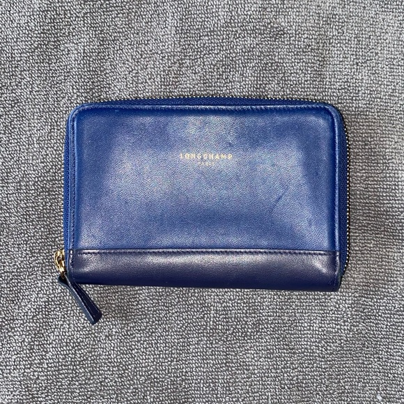 Longchamp Blue Leather Zip Wallet - Picture 2 of 11